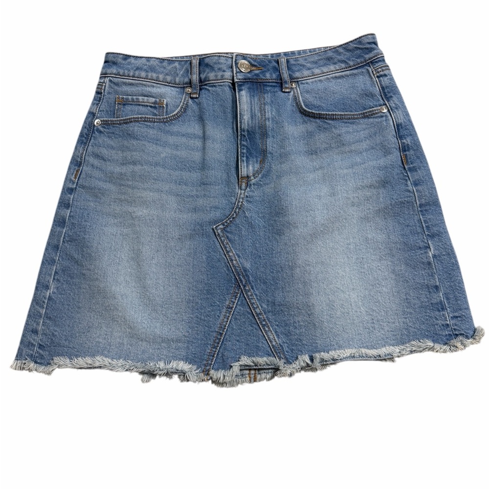 Denim Frayed Hem Women's Skirt